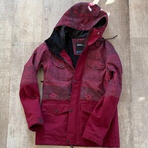 O’Neill Burgundy Hooded Ski Jacket